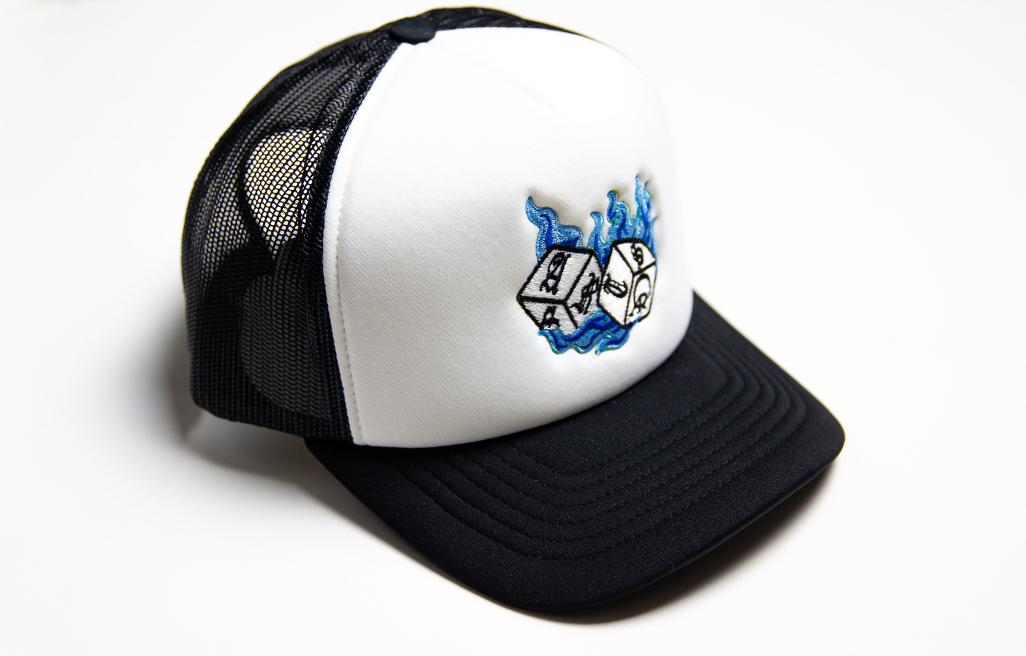 Hot Shooter Trucker Hat (White/Blue)